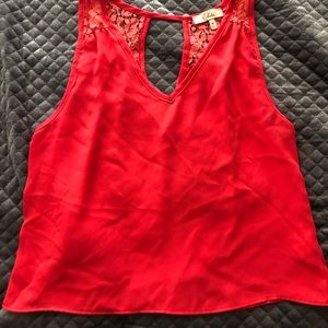 Red flowy crop top